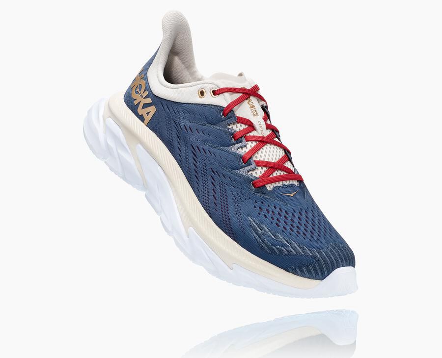 Tenis Hoka One One Hombre Azules/Blancos - Clifton Edge - RQGU24391